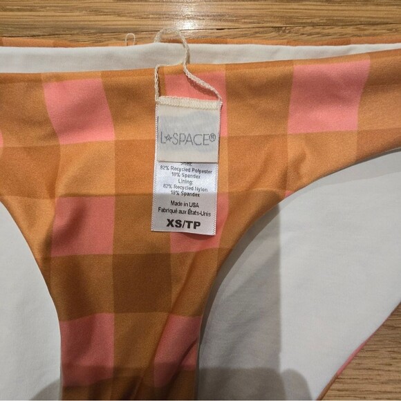 L* Space x Seaesta Surf Seaside Gingham Plaid Jess Swimsuit Bikini Set S/XS - Picture 7 of 8